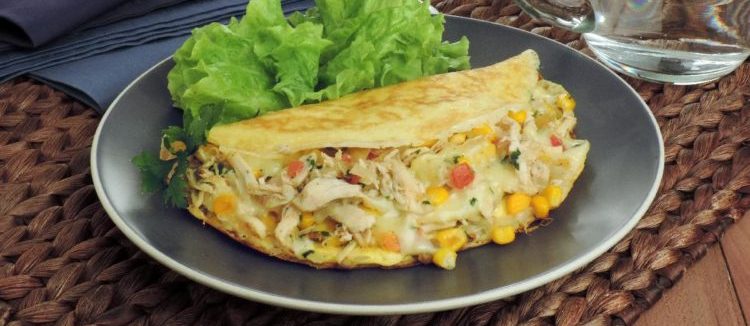 Crepioca fit recheada de frango